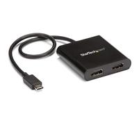 StarTech.com Adattatore USB-C a HDMI a due porte, MST USB tipo-C multimonitor, doppio estensore/splitter HDMI 4K 30Hz/1080p 60Hz per laptop, cavo integrato da 30 cm, solo per Windows (MSTCDP122HD)