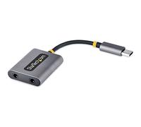 StarTech.com Adattatore USB C a Jack 3.5mm - Splitter USB Type C per 2 Cuffie con Microfono - Scheda Audio Esterna USB C con 2 Jack/Aux - Sdoppiatore Jack USB Tipo C - DAC 24-bit (USBC-AUDIO-SPLITTER)