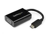 StarTech.com Adattatore USB-C a VGA con Power Delivery, Convertitore Video per Monitor da USB Type-C a VGA con Alimentazione, PD 60W Pass-Trough, Compatibile Thunderbolt 3, Nero (CDP2VGAUCP)
