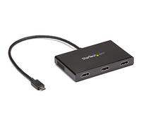 StarTech.com Adattatore USB-C HDMI a 3 porte - Hub MST da USB Tipo-C a HDMI - Splitter per Doppio monitor 4K30Hz o triplo 1080p per laptop USB type-C - Cavo integrato 30cm - Solo Windows (MSTCDP123HD)