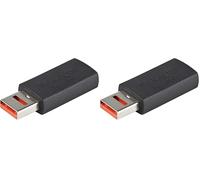 StarTech.com Adattatore USB maschio/femmina con ricarica sicura, Caricatore USB tipo A con blocco dati, PortaPow USB (USBSCHAAMF) (Confezione da 2)