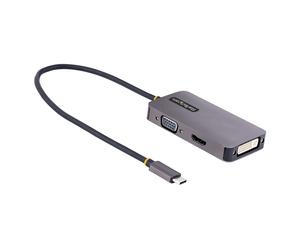 StarTech.com Adattattore USB C a HDMI DVI o VGA, Adattatore video multiporta fin