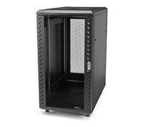 StarTech.com Armadio Rack 19" 18U su Ruote a 4 Montanti, Server Rack 19 pollici Mobile con pannelli laterali romovibili e serratura. Rack Dati con Profondità Regolabile per apparecchiature informatich