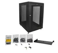 StarTech.com Armadio Rack 19" 18U su Ruote a 4 Montanti, Server Rack 19 Pollici Mobile con Ripiano 1U e pannelli laterali con serratura. Rack Dati Ventialta con Profondità di montaggio regolabile