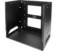 StarTech.com Armadio Rack 19" 8U a telaio aperto - Armadio rack 19 pollici con 2 montanti regolabili in profondita da 30.48 a 45.72 cm - Mensola incorporata portata 34 Kg - Acciao -Nero (WALLSHELF8U)