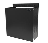 StarTech.com Armadio Rack verticale 19" a muro, Quadro rack 4U verticale a parete, Per pc server, Switch ed accessori di rete, portata 27 Kg, Profondità 48 cm, Acciao, Nero (RK419WALVO)
