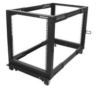 STARTECH.COM - Armadio Server Rack con 4 staffe a Telaio Aperto 12U con profondita' regolabile, ruote orientabili e piedi di livellamento