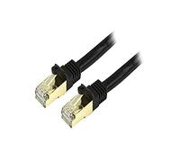 StarTech.com, C6ASPAT2BK - Cavo patch Ethernet CAT6a schermato da 10 Gigabit, RJ45, 100 W, PoE, cavo di rete STP da 10 GbE con serracavo, testato Fluke, cablaggio certificato UL/TIA, nero, 0,6 m