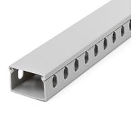 StarTech.com Canaletti Cavi PVC con Coperchio - 38mm L x 25mm H - Lunghezza 2m - Fessure Parallele 8mm, Canaletta Copri Cavo Murale Cavo Rete PVC, max. 20 cavi, Certificato UL - Nouvo