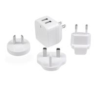 StarTech.com Caricabatterie da Muro a doppia porta x2 USB ad alta potenza [ 17W / 3.4 Amp ] con prese da viaggio [Internazional