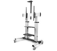 StarTech.com - Carrello /supporto TV mobile su ruote per schermi piatti da 60-100' e fino a 100 kg, regolazione dell'altezza tramite manovella, montag