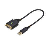 StarTech.com Cavo Adattatore USB a Seriale Null Modem da 30 cm, Convertitore USB-A/DB9 RS232 COM Retention, Viti Sostituibili