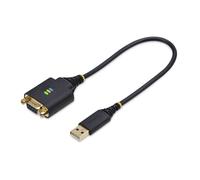 StarTech.com Cavo Adattatore USB a Seriale Null Modem da 30cm, Convertitore da USB-A a DB9 RS232 COM Retention con Dadi/Viti In NEW