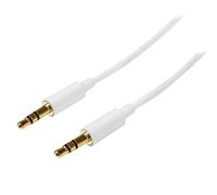 StarTech.com Cavo audio stereo slim da 3,5 mm bianco 1m, M/M, Cavo per cuffie da maschio a maschio, Mini jack da 3,5 mm (MU1MMMSWH)