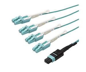 StarTech.com Cavo Breakout MTP a LC - 3 m - OM3 Multimode - 40 Gb - Pull Tab - Plenum - Connettore MPO/MTP - Cavo in fibra ottica (MPO8LCPL3M)