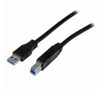 Startech. Com Cavo Certificato 1 m USB 3.0 Super Speed USB B Maschio a USB A Maschio Adattatore per Stampante - Nero - Cavo USB 3.0, USB a, USB B, 20 cm, 22 cm, 1 cm