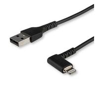 StarTech.com Cavo da USB-A a Lightening da 1m durevole - nero ad angolo retto a 90 in fribra aramidica - Robusto e resistente c NEW