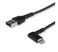 StarTech.com Cavo da USB-A a Lightening da 1m durevole - nero ad angolo retto a 90° in fribra aramidica - Robusto e resistente cavo di alimentazione/sincronizzazione da USB tipo A a Lightening con certificazione Apple MFi per iPad/iPhone 12