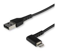 STARTECH.COM - Cavo da USB-A a Lightening da 1m durevole - nero ad angolo retto a 90 in fribra aramidica - Robusto e resistente cavo di alimentazione