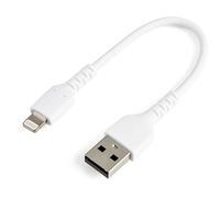 StarTech.com Cavo da USB-A a Lightning da 15cm bianco - Robusto e resistente cavo di alimentazione/sincronizzazione in fibra aramidica da USB tipo A da Lightning - Certificato Apple Mfi per iPad/iPhon