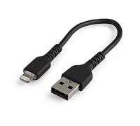 StarTechcom Cavo da USB-A a Lightning da 15cm nero - Robusto e resistente cavo di alimentazione/sincronizzazione in fibra aram