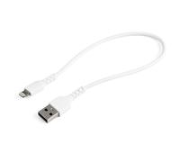 StarTech.com Cavo da USB-A a Lightning da 30cm bianco - Robusto e resistente cavo di alimentazione/sincronizzazione in fibra aramidica da USB tipo A da Lightning - Certificato Apple Mfi per iPad/iPhon