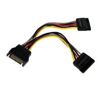 ST PYO2SATA - Cavo splitter a Y SATA 15 pin, 15 cm, nero/rosso/giallo