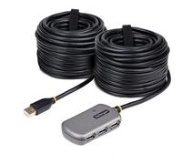 STARTECH.COM - Cavo di Prolunga USB 2.0 da 24m con Hub di Estensione a 4 Porte USB-A, Cavo ripetitore USB attivo, Cavo Prolunga alimentato, alimentato
