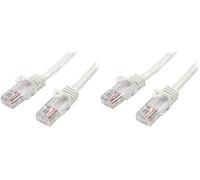 StarTech.com Cavo di Rete da 50cm Bianco Cat5e Ethernet RJ45 Antigroviglio, Cavo Patch Snagless (Confezione da 2)