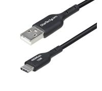 StarTech.com Cavo di Ricarica da USB-A a USB-C 1m, ricarica e sincronizzazione, 3A, rivestimento in TPE, cavetto USB 2.0 Nero