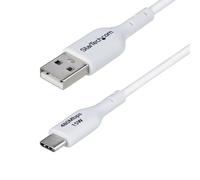 StarTech.com Cavo di Ricarica da USB-A a USB-C 1m, ricarica e sincronizzazione, 3A, rivestimento TPE, cavetto USB 2.0 Bianco