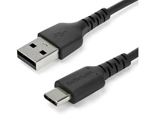 StarTech.com Cavo di Ricarica USB-A a USB-C da 1m - Resistente cavetto USB-C di Ricarica Veloce e Sync da USB 2.0 a USB Type C 3A - Rivestimento in TPE e Fibra Aramidica M/M Nero - Samsung S10, Ipad P