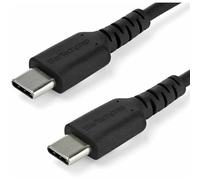 StarTech.com Cavo di Ricarica USB-C da 1m, Resistente Cavetto USB-C di Ricarica Veloce e Sync, USB 2.0/USB Type-C, Rivestito in TPE e Fibra Aramidica M/M 60W Nero, Samsung, Ipad Pro (RUSB2AC1MB)