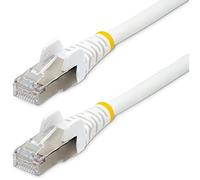 StarTech.com Cavo Ethernet CAT6a da 10,7 m, a basso sviluppo di fumi e senza alogeni (LSZH) - 10 Gigabit, 500 MHz, 100 W, PoE, RJ45 S/FTP, bianco, antigroviglio, con serracavo (NLWH-35F-CAT6A-PATCH)