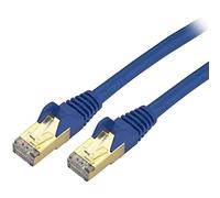StarTech.com Cavo Ethernet CAT6a da 10,7 m, schermato da 10 Gigabit, RJ45, 100 W, PoE, cavo di rete STP da 10 GbE con serracavo, testato Fluke, cablaggio certificato UL/TIA (C6ASPAT35BL)