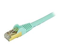 StarTech.com Cavo Ethernet CAT6a da 3,7 m, schermato da 10 Gigabit, RJ45, 100 W, PoE, cavo di rete STP da 10 GbE con serracavo, testato Aqua Fluke, il cablaggio è certificato UL/TIA (C6ASPAT12AQ)