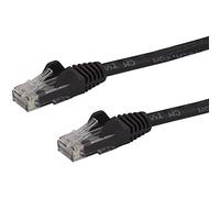 StarTech.com, Cavo Gigabit Ethernet Cat6 da 45,7 m, nero, 650 MHz, PoE 100 W, RJ45, UTP, cavo di rete/patch cord antigroviglio, con serracavo, testato Fluke, certificato UL/TIA (N6PATCH150BK)