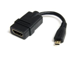 StarTech.com Cavo HDMI a micro HDMI ad alta velocita' - Cavo HDMI micro High Speed da 12cm - F/M - Nero (MICRO HDMI TO HDMI ADA NEW
