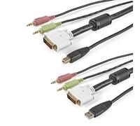 StarTech.com Cavo KVM da 1,80 m USB DVI 4 in 1 con Presa Audio e Microfono - Nouvo
