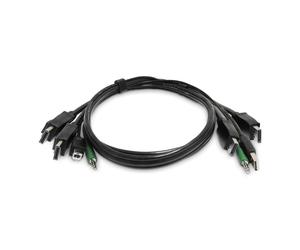 StarTech.com Cavo KVM Doppio DisplayPort da 1,8m, USB 2.0, Audio 3,5mm, Cavo Combinato Universale Compatibile per Switch KVM, Conforme TAA - Nouvo