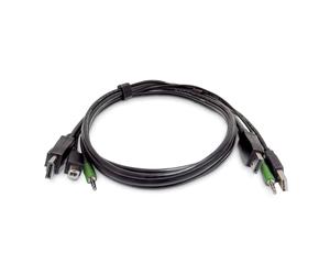 StarTech.com Cavo KVM Doppio DisplayPort di 3 m, USB 2.0, Audio 3,5 mm, Cavo Combinato Universale per Switch KVM, Conforme TAA - Nouvo
