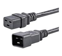 StarTech.com Cavo Prolunga di Alimentazione da 2m, Prolunga Elettrica AC da IEC 320 C19 a IEC 320 C20, 15A-250V, 14AWG, Cavo di Alimentazione AC per Impieghi Gravosi - Certif. UL - Nero (PXTC19C20146)