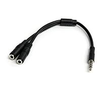 StarTech.com Cavo Sdoppiatore per Cuffie 3.5mm, Adattatore per Auricolare da 3.5mm Maschio a 2 Femmine, Cavo audio 4pin M a 3 pin F