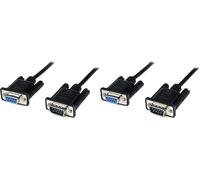 StarTech.com Cavo seriale null modem DB9 RS232 nero 1 m, F/M (Confezione da 2)