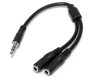 StarTech.com Cavo splitter stereo slim - Maschio 3,5 mm a 2 femmina 3,5 mm