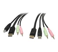 Startech.Com Cavo Switch Kvm Displayport USB 4 in 1 con Audio E Microfono 1,8 M