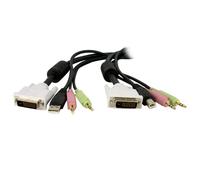 StarTech.com Cavo switch KVM DVI-D Dual Link USB 4 in 1 con audio e microfono 1,8 m (CABLE DE SWITCH CONMUTADOR KVM - 1.8M 4EN1