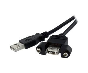 Startech.Com Cavo USB 2.0 Extension per Montaggio a Pannello Black 0,3m