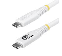 StarTech.com Cavo USB4 da 2m, Cavo USB-C Certificato USB-IF, 20 Gbps, PD EPR 240W, DP 1.4 4K 120Hz, Cavetto Tipo-C con guaina in TPE; Bianco