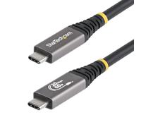 StarTech.com Cavo USB4 da 3m, Cavo USB-C Certificato USB-IF, 20 Gbps, PD 60W, DP 2.1 4K 120Hz, Resistente Cavetto Tipo-C con guaina in TPE, Nero
